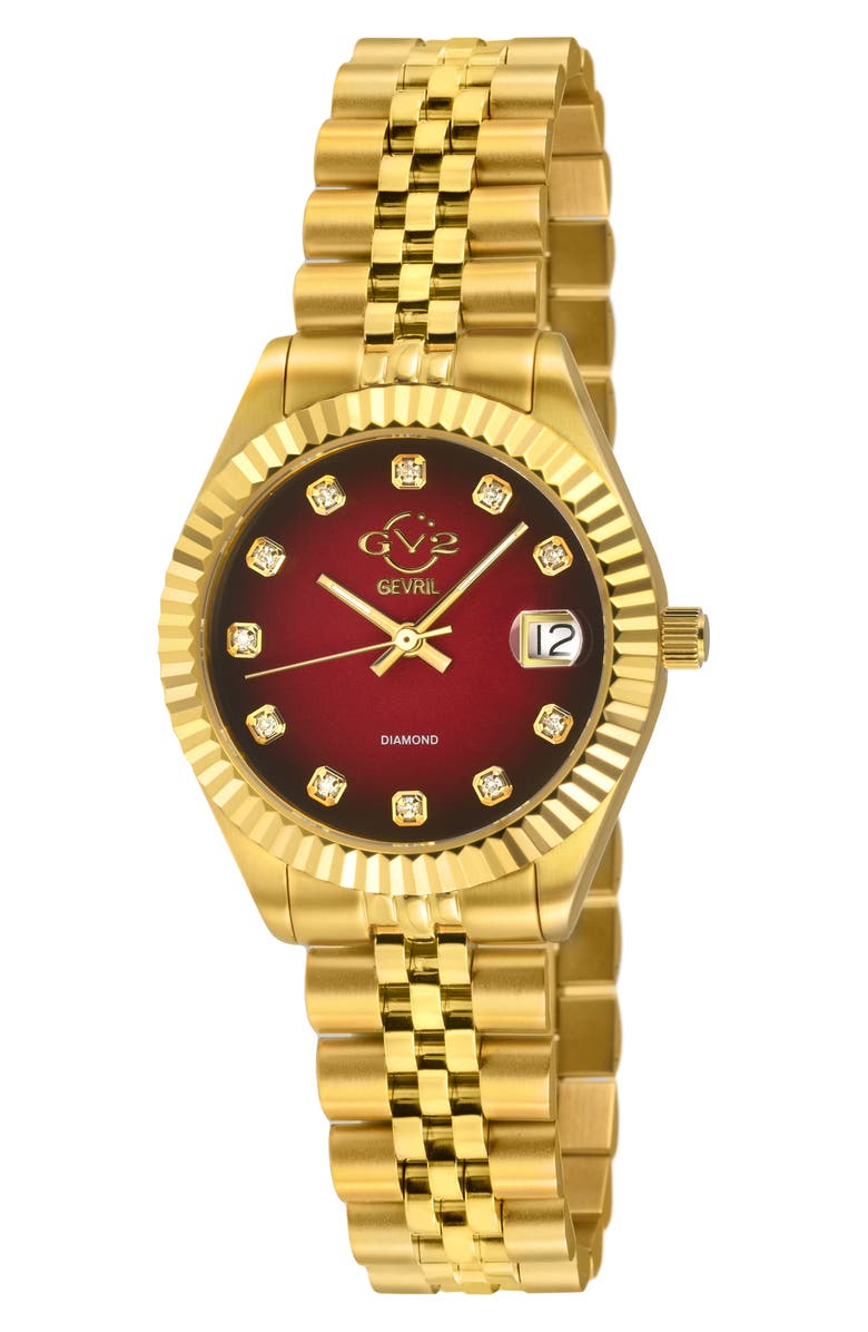 GV2 Naples Mother-of-Pearl Swiss Diamond Watch, 34mm - 0.132ct., Main, color, Gold