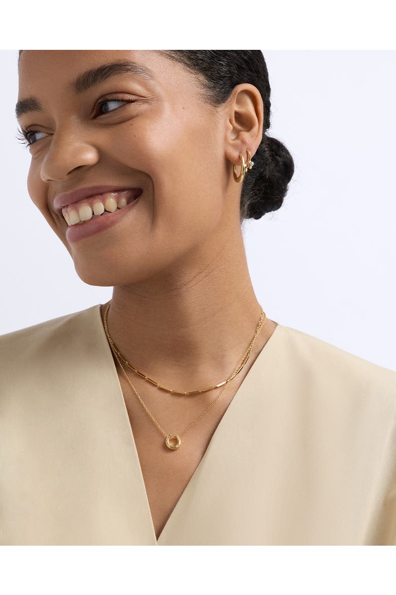 Gold Biography Horseshoe Necklace, Alternate, color, Gold