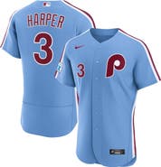 Nike Men's Nike Bryce Harper Light Blue Philadelphia Phillies Alternate Authentic Sponsor Patch Jersey