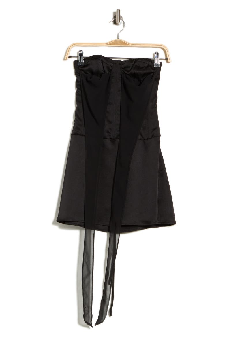 Evalana Corset Mini Halter Dress, Main, color, BLACK