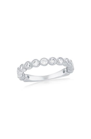 Simona Round Cubic Zirconia Beaded Ring