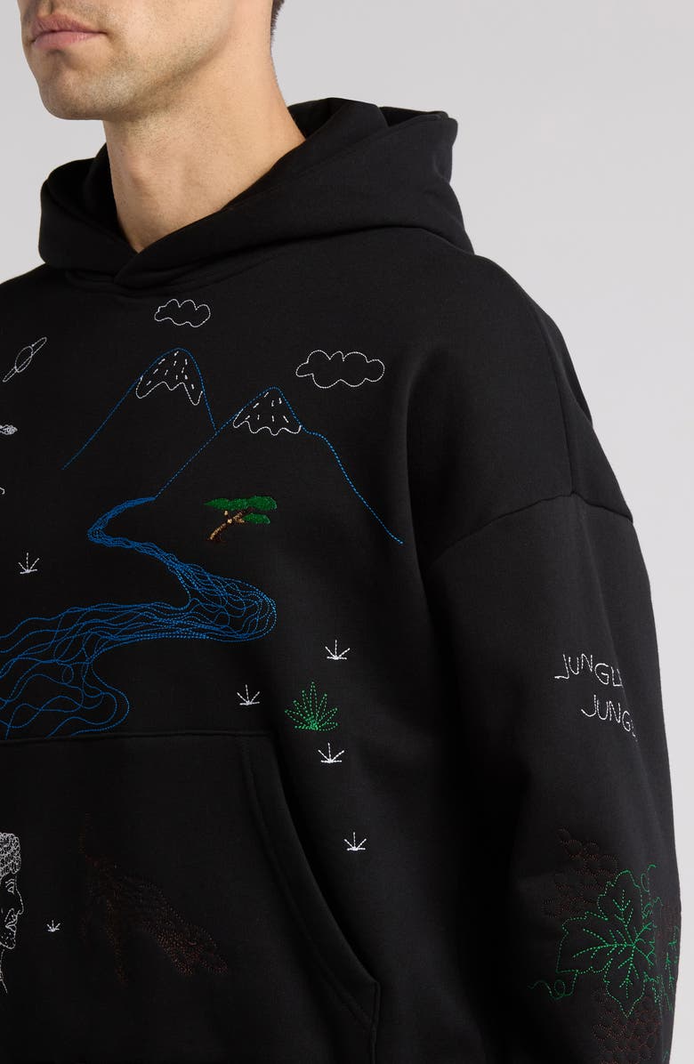 JUNGLES Questions Oversize Embroidered Pullover Hoodie, Alternate, color, 