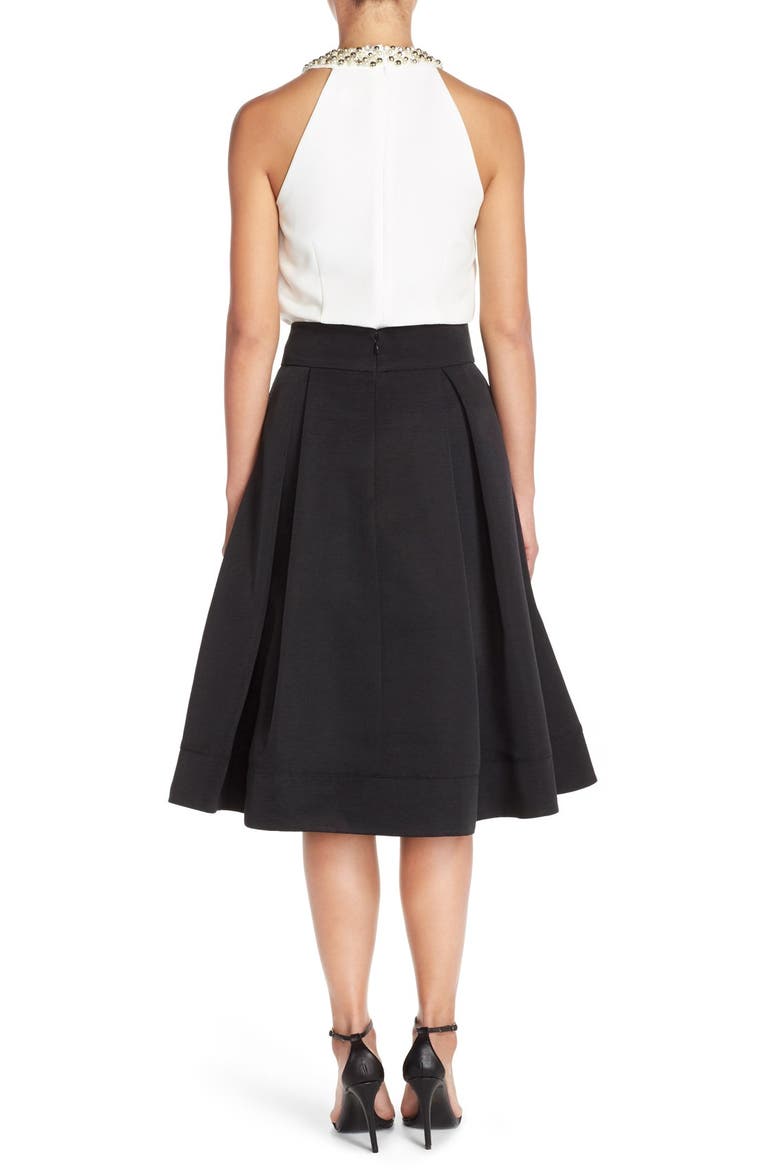 Faille Midi Skirt, Alternate, color, BLACK