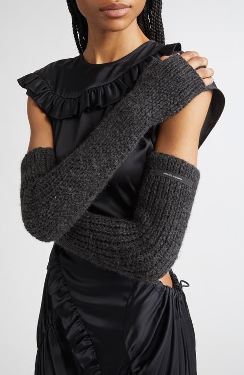 Meruert Tolegen Hand Knit Fingerless Gloves In Black