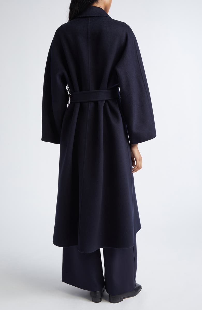 Max Mara Cesto Virgin Wool Longline Coat, Alternate, color, Ultramarine