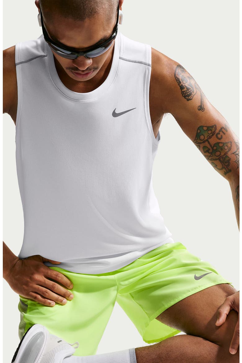 Miler Dri-FIT Running Tank, Alternate, color, WHITE/ REFLECTIVE SILVER