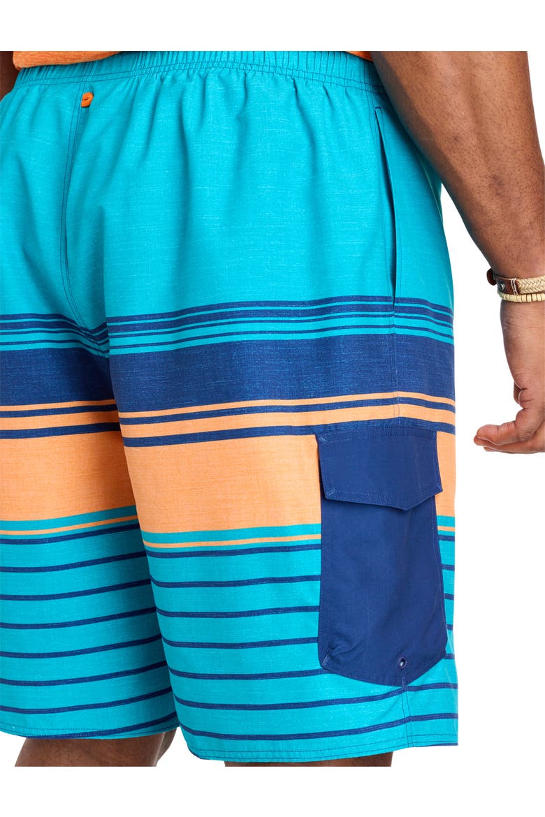 Big & Tall Striped Printed Board Shorts, Alternate, color, BLUE MULTI