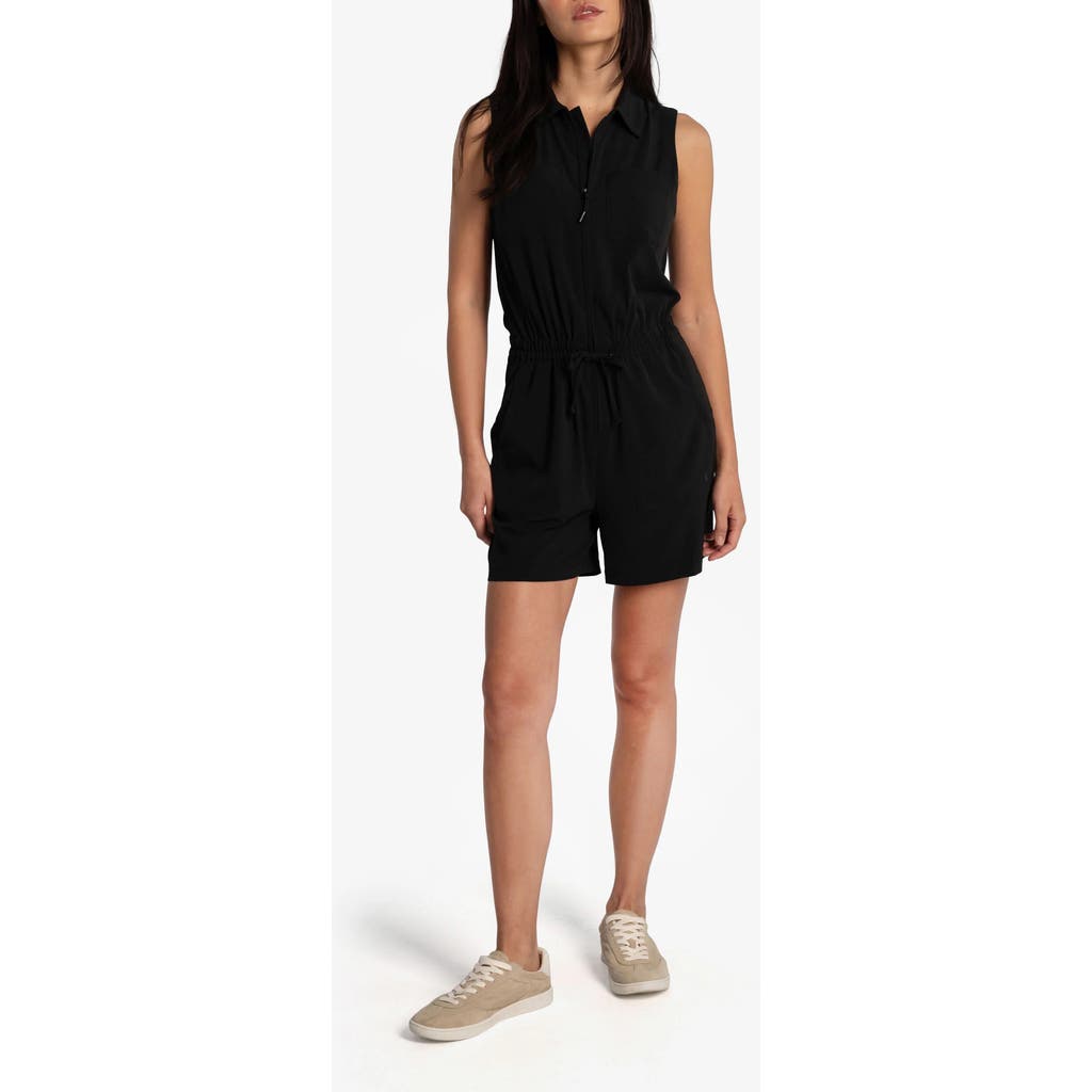 Lole Momentum Zip Front Romper In Black