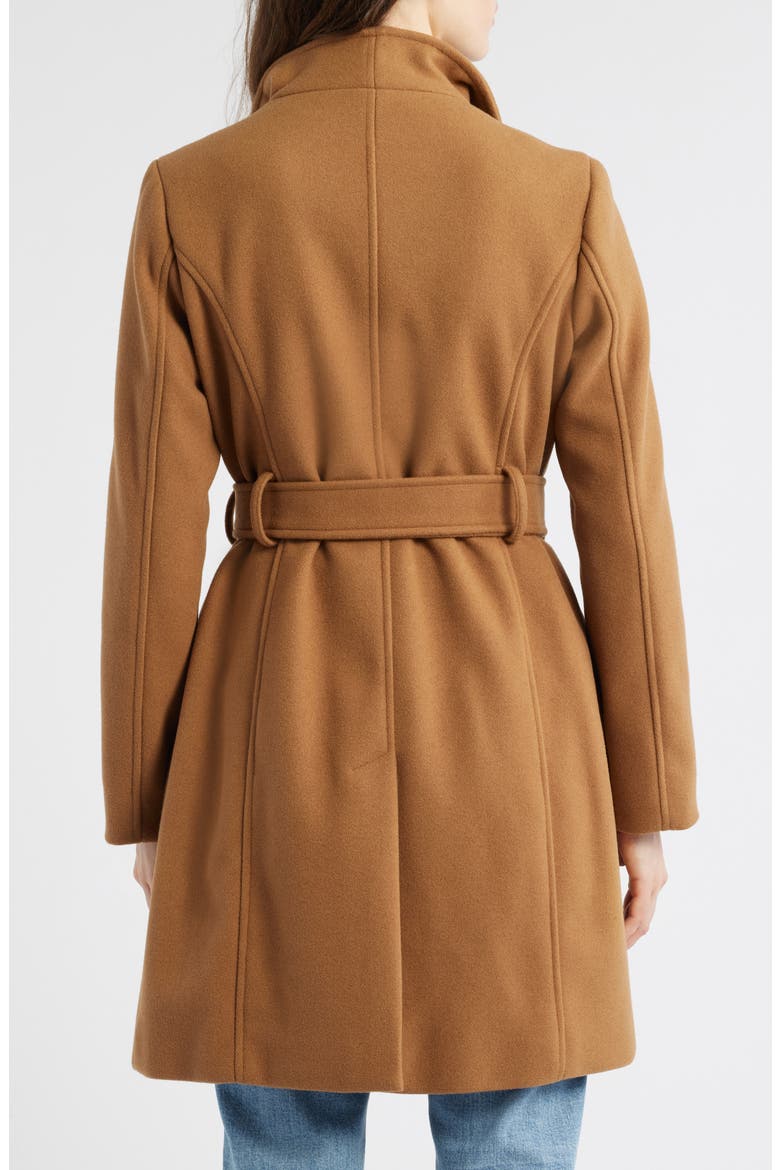 Belted Coat with Oversize Collar, Alternate, color, DARK CAMEL