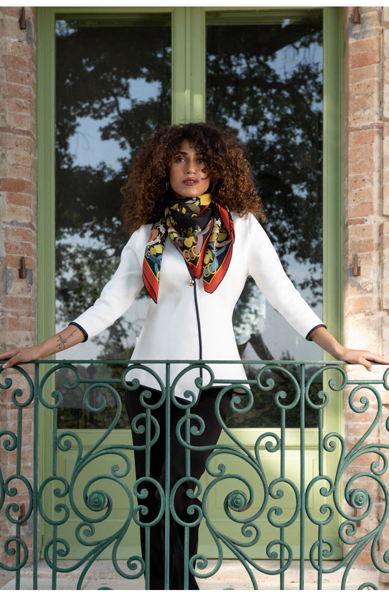 Elizabetta Anthea - Hand Rolled Silk Foulard for Women, Alternate, color, Black