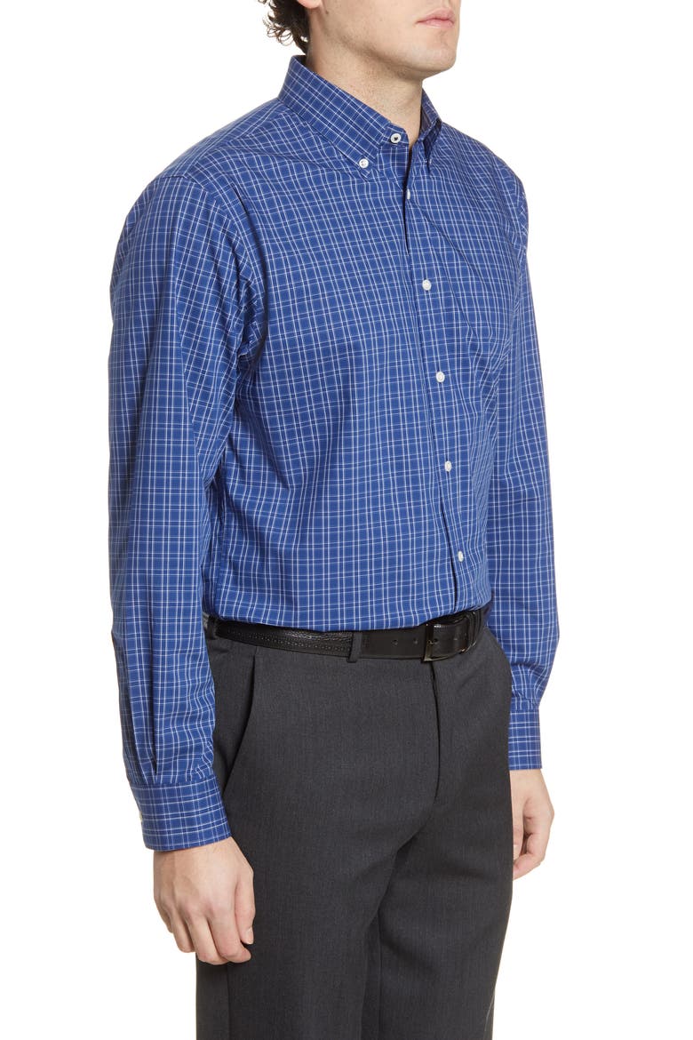 Tech-Smart Traditional Fit Stretch Check Dress Shirt, Alternate, color, BLUE ESTATE SIMPLE CHECK