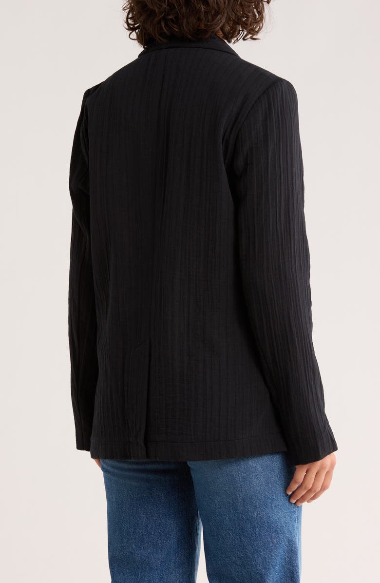 DR2 by Daniel Rainn Cotton Gauze Blazer, Alternate, color, Black/ Black