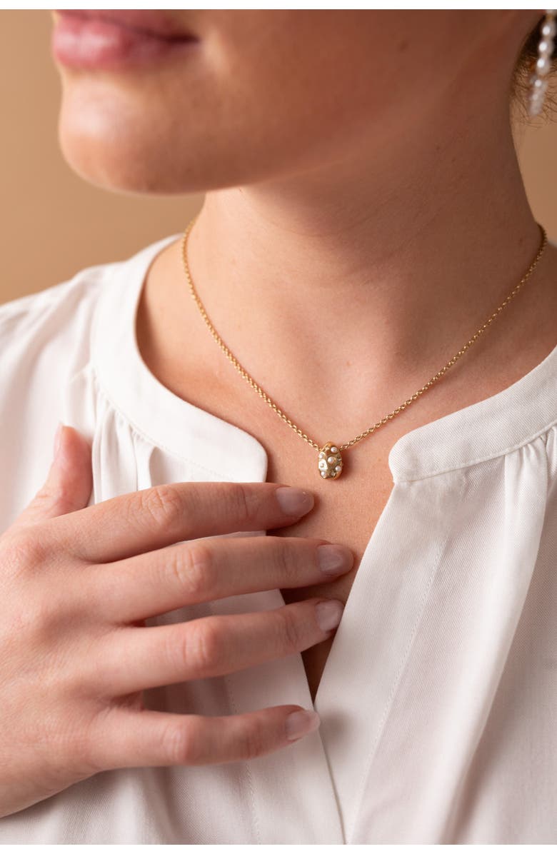 Alex and Ani Pearl and Crystal Pendant Necklace, Alternate, color, Pearl