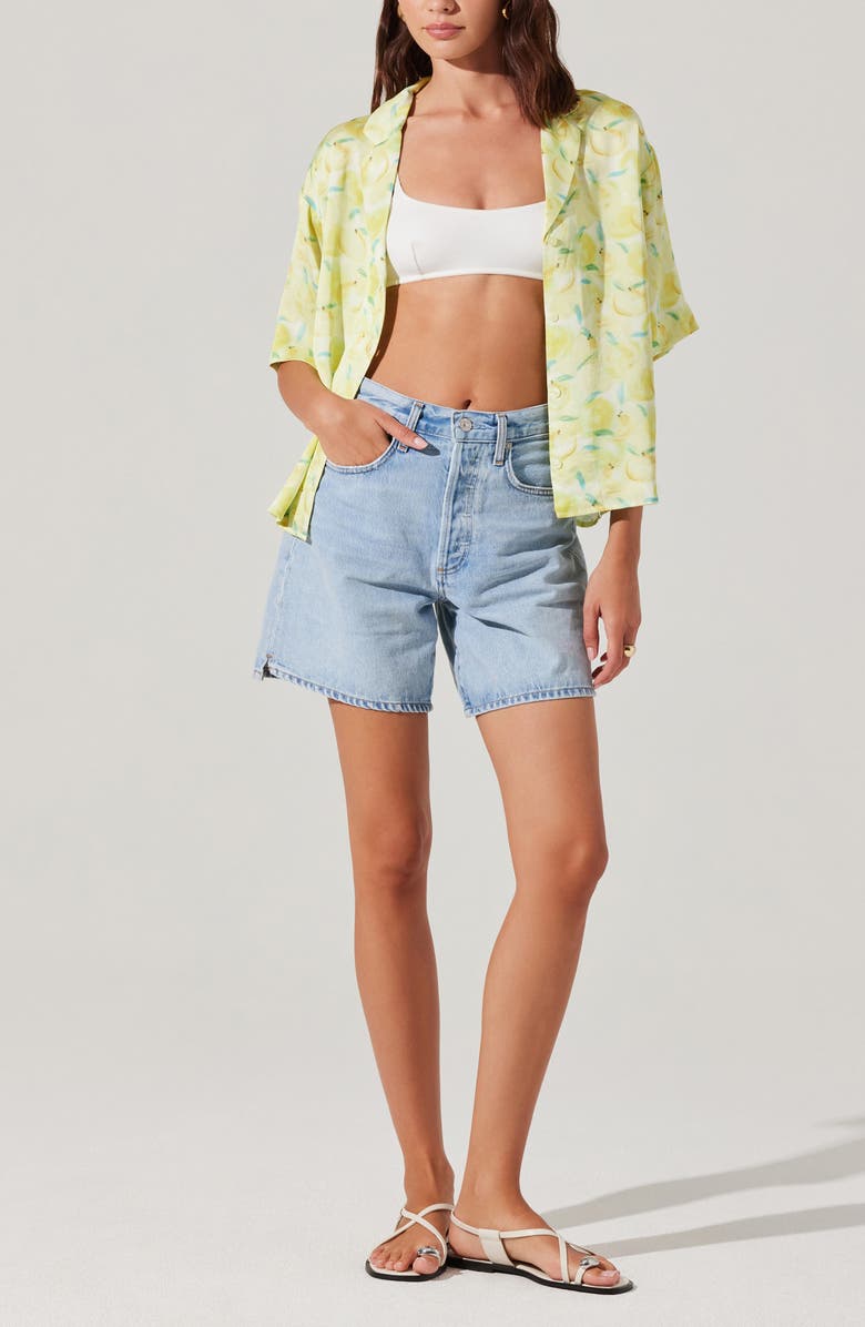 ASTR the Label Vesa Camp Shirt, Alternate, color, Lemon Print