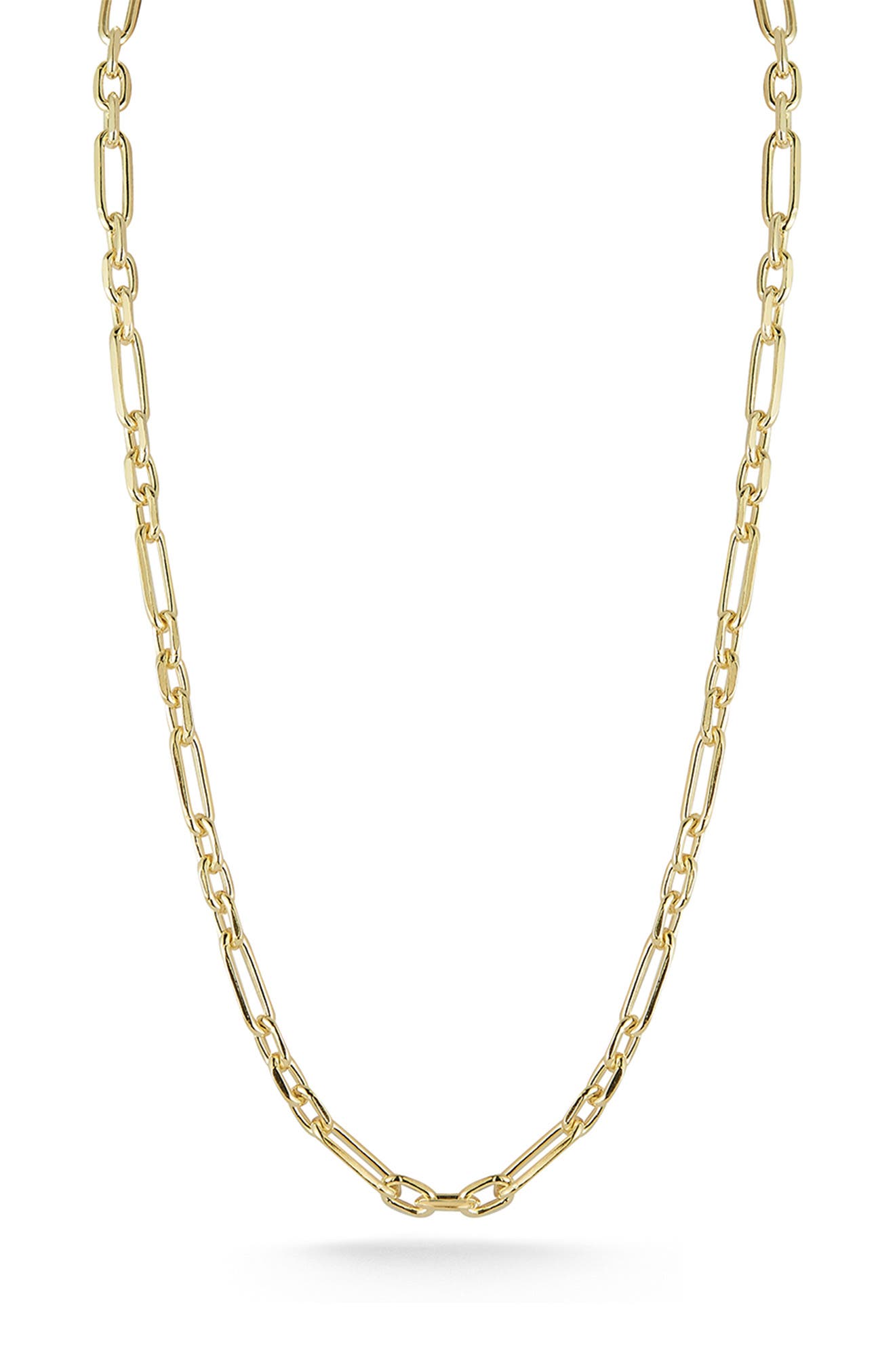 14K Gold Plate Sterling Silver Figaro Chain Necklace