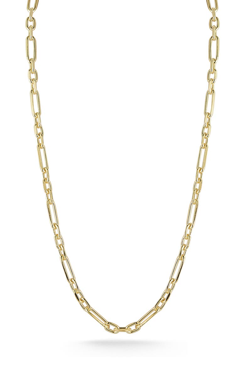 GLAZE JEWELRY 14K Gold Plate Sterling Silver Figaro Chain Necklace, Main, color, 