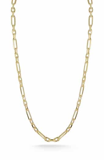 14K Gold Plate Sterling Silver Figaro Chain Necklace