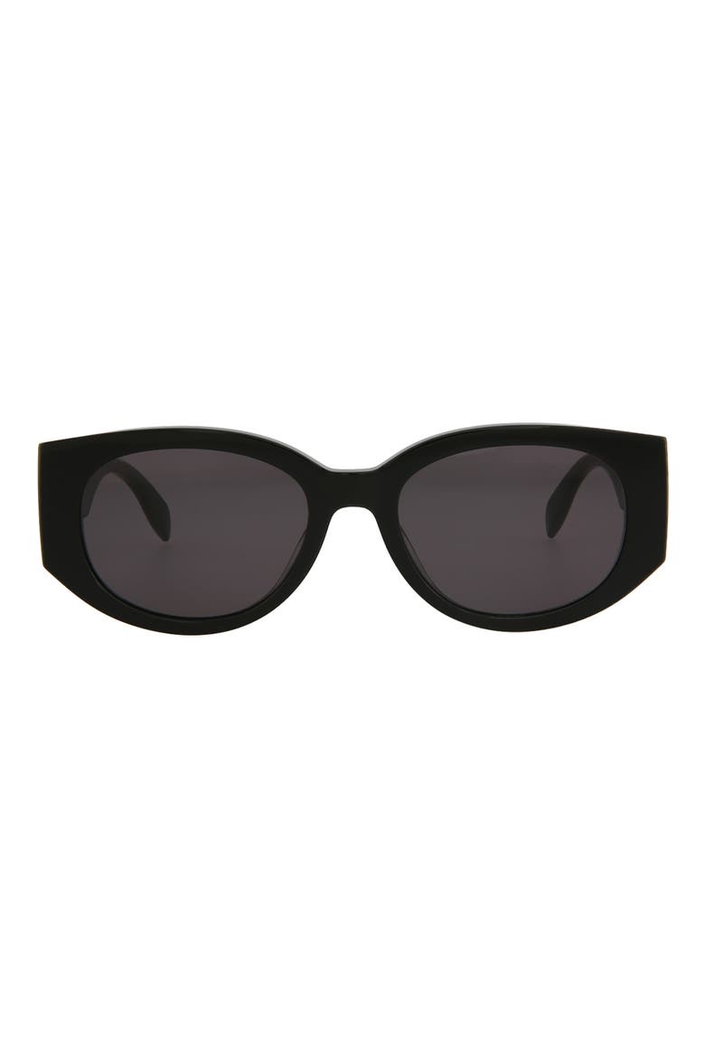 54mm Round Sunglasses, Main, color, BLACK BLACK GREY