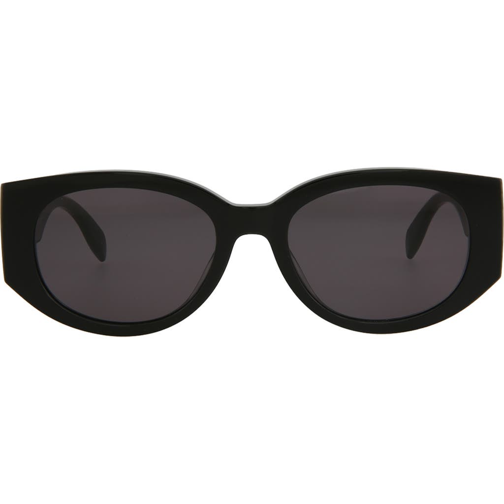 McQueen 54mm Round Sunglasses in Black Black Grey at Nordstrom Rack
