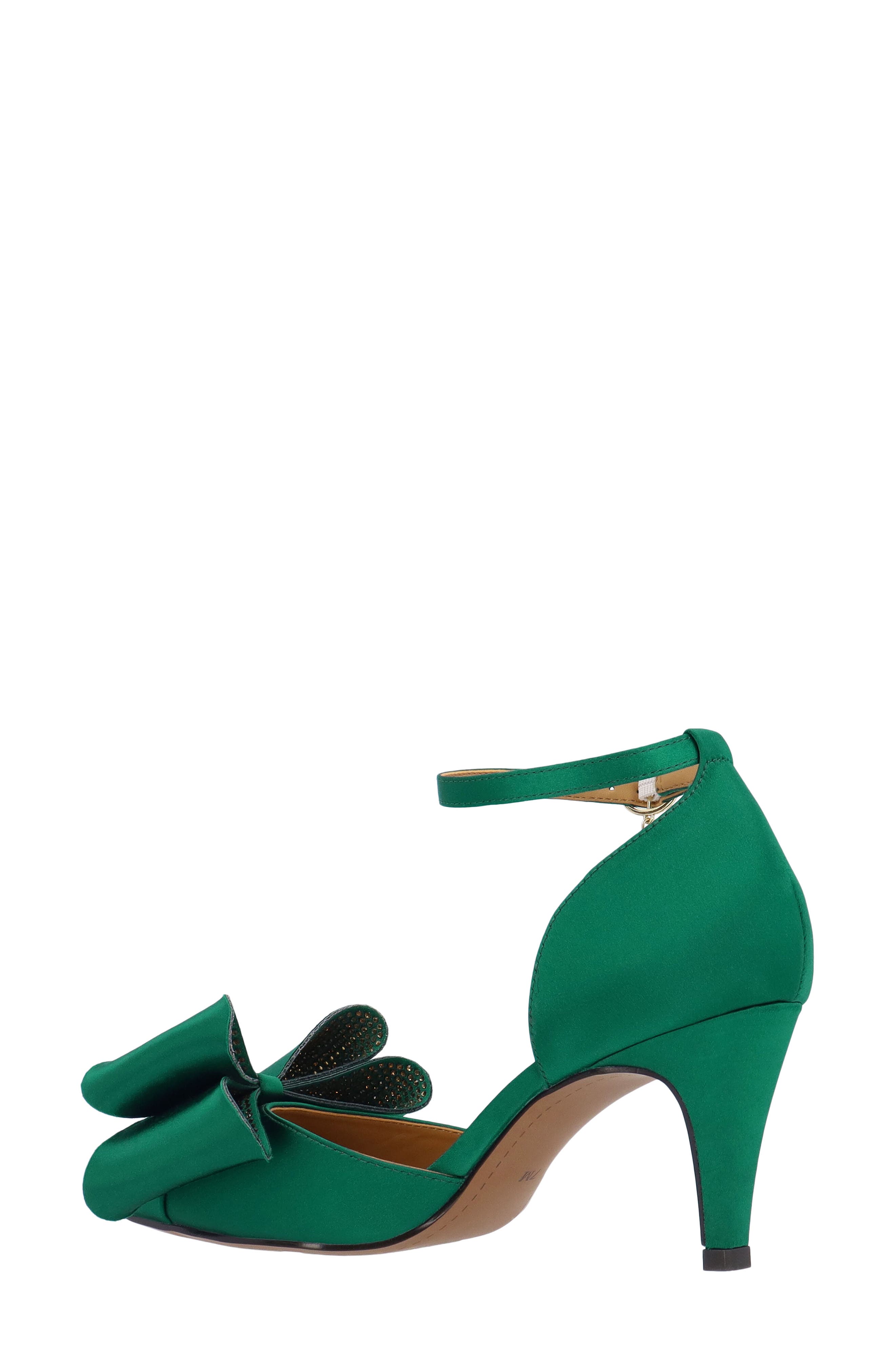 J. Reneé Pammie Ankle Strap Bow Pump, Alternate, color, Emerald