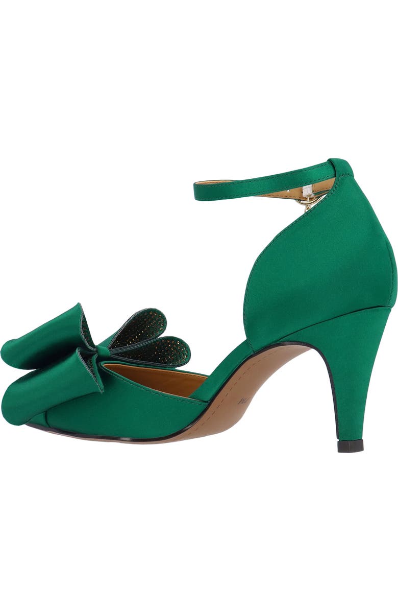J. Reneé Pammie Ankle Strap Bow Pump, Alternate, color, Emerald