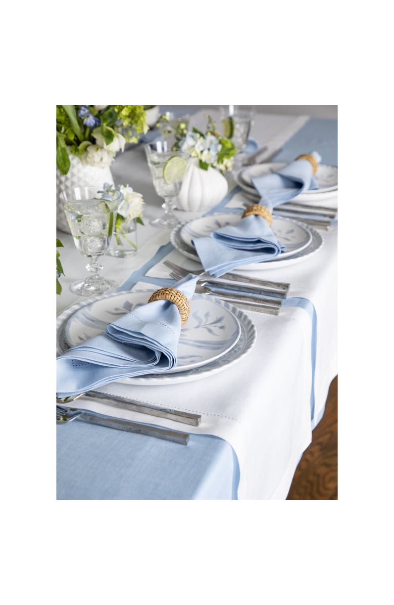 Solino Home Linen Placemats - Classic Hemstitch - Set of 6, 14" x 19", Alternate, color, White