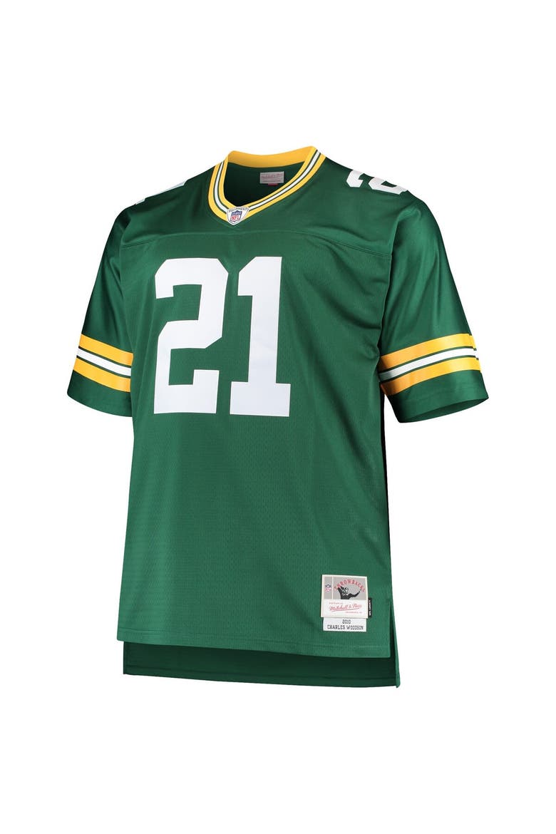Men's Mitchell & Ness Charles Woodson Green Green Bay Packers Big & Tall 2010 Retired Player Replica Jersey, Alternate, color, Green