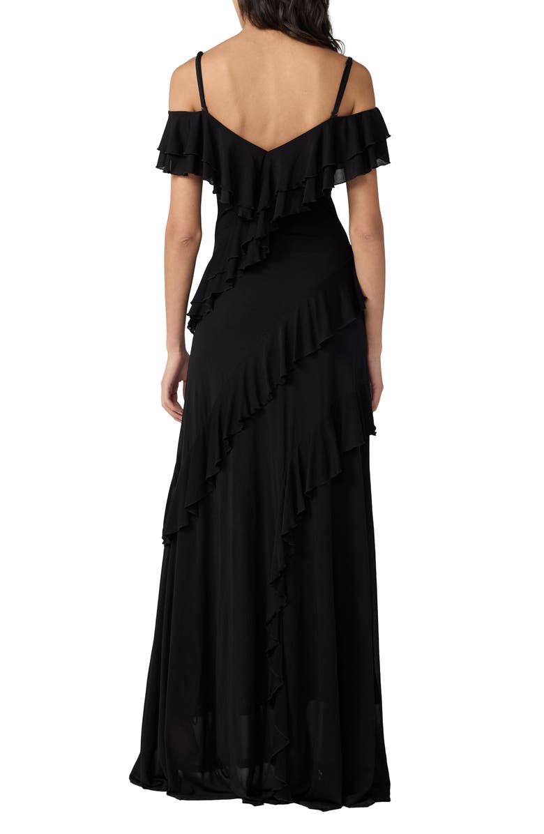 DVF Sofia Cold Shoulder Gown, Alternate, color, Black
