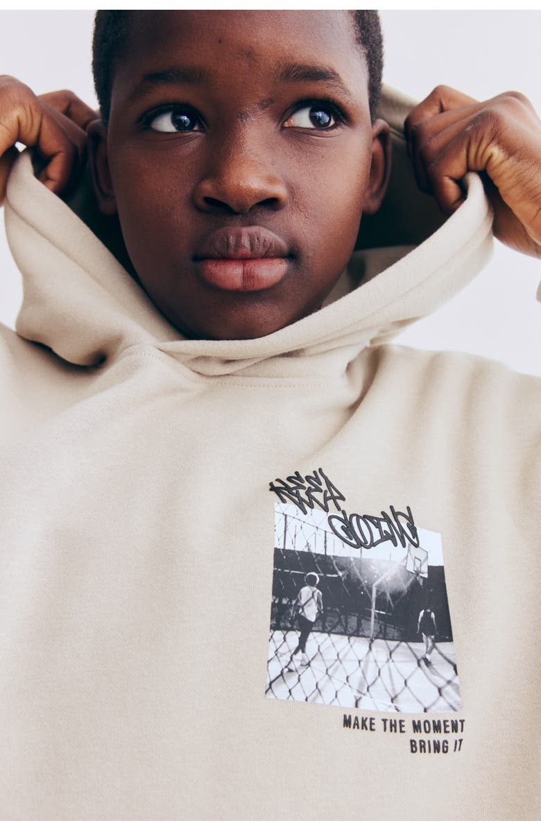 H&M Hoodie, Alternate, color, Light Beige/Non Stop