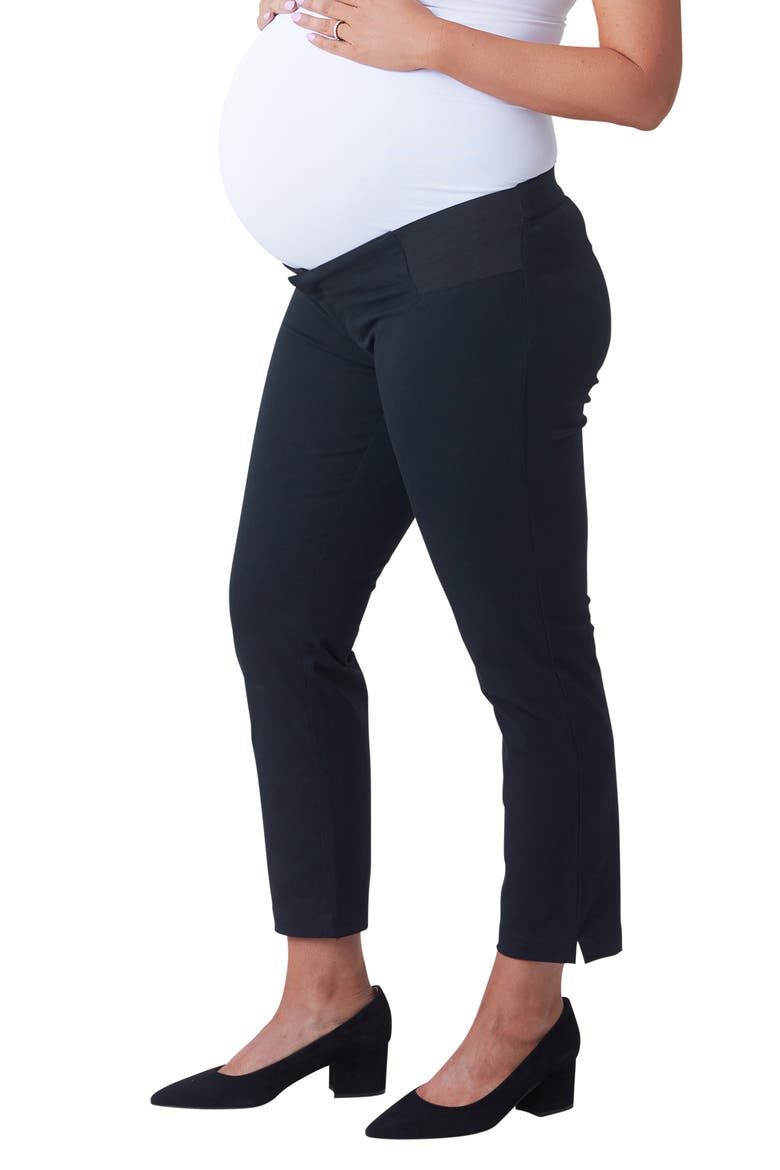 Ava Crop Maternity Pants, Alternate, color, BLACK