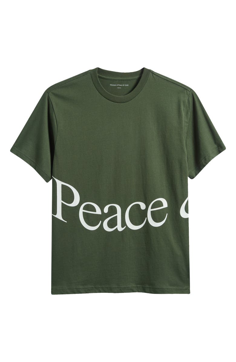 Museum of Peace & Quiet Jumbo Wordmark Graphic Cotton T-Shirt, Main, color, Forest
