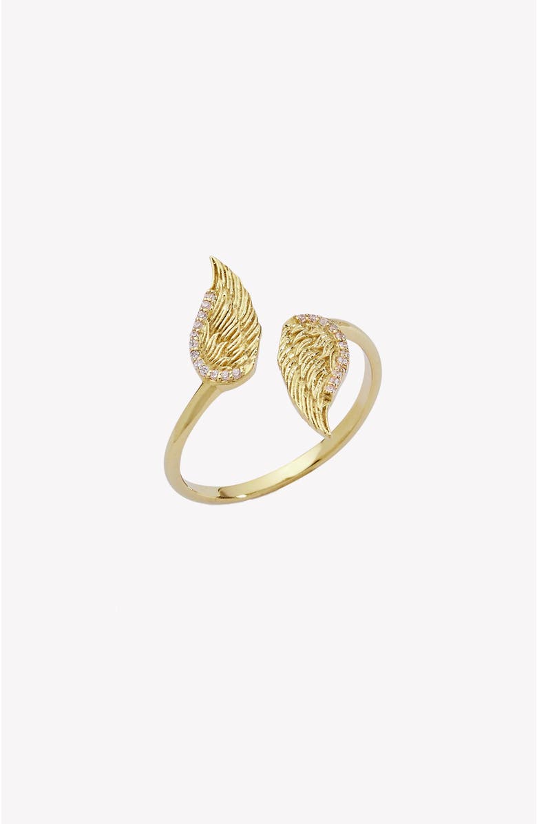 Rizen Jewelry Divine Wings Ring, Alternate, color, 18K Gold Plated