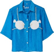 Tombolo Puff Up Bra Relaxed Crop Cabana Top