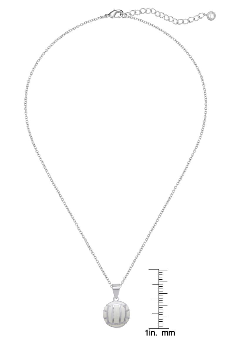 3D Volleyball Necklace, Alternate, color, SILVER