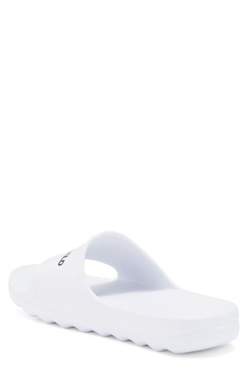 Karl Lagerfeld Block Logo Slide Sandal In White