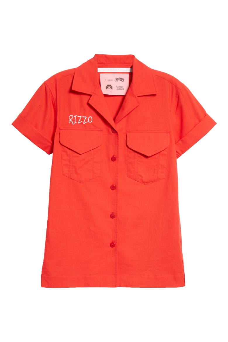 x Paramount Grease Rizzo Embroidered Mechanic Shirt (Nordstrom Exclusive), Alternate, color, RIZZO RED