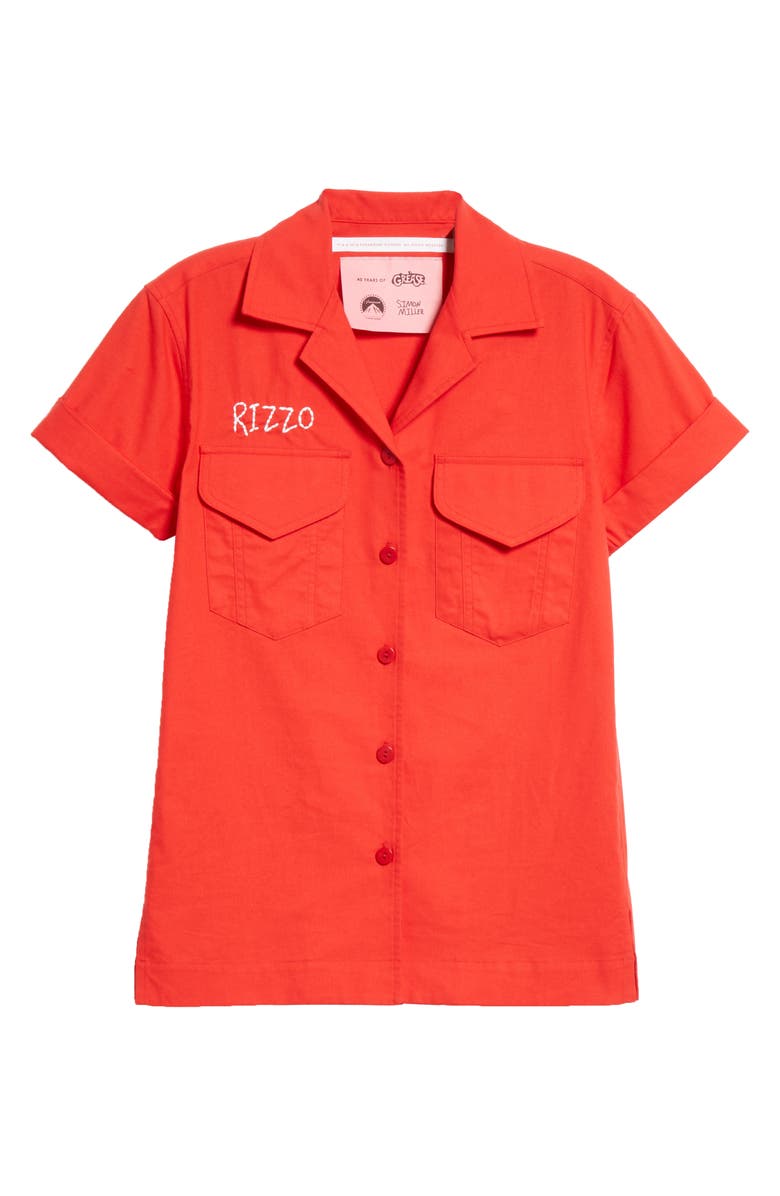 Simon Miller x Paramount Grease Rizzo Embroidered Mechanic Shirt, Alternate, color, 