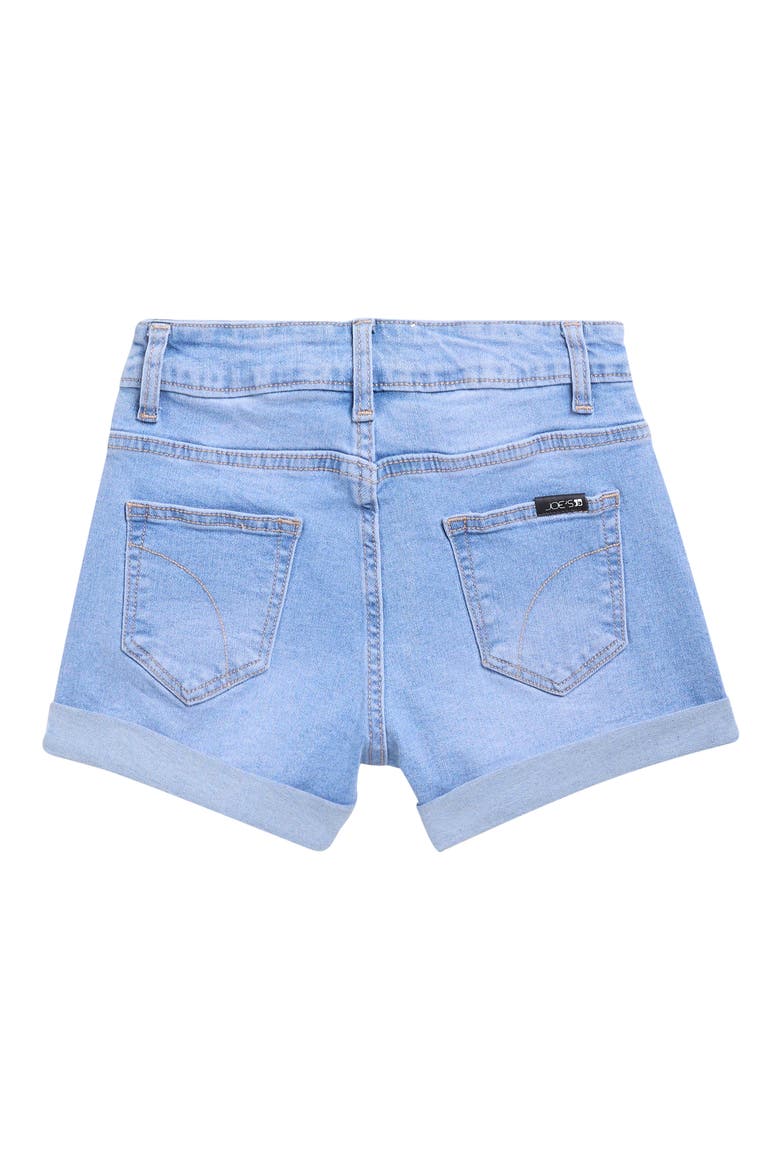 Kids' Pleated Rolled Cuff Denim Shorts, Alternate, color, BLEACH WASH