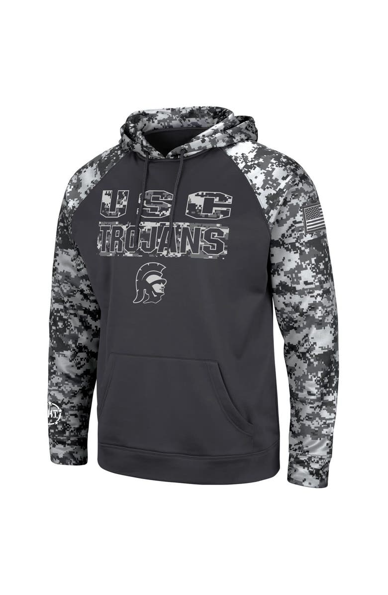 COLOSSEUM Men's Colosseum Charcoal USC Trojans OHT Military Appreciation Digital Camo Pullover Hoodie, Alternate, color, Charcoal