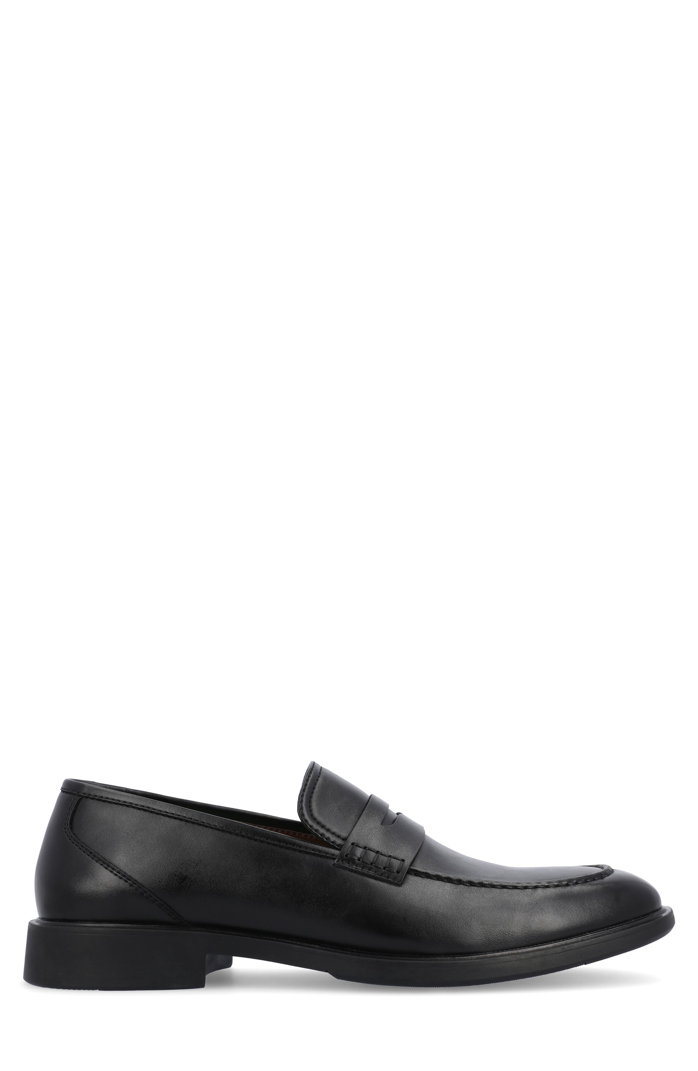 Keith Vegan Leather Penny Loafer, Alternate, color, BLACK