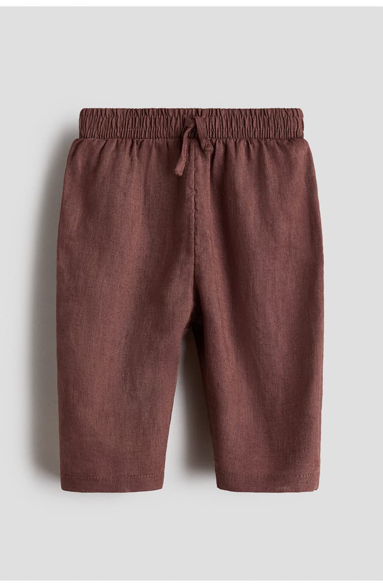 H&M Linen pants, Main, color, Brown
