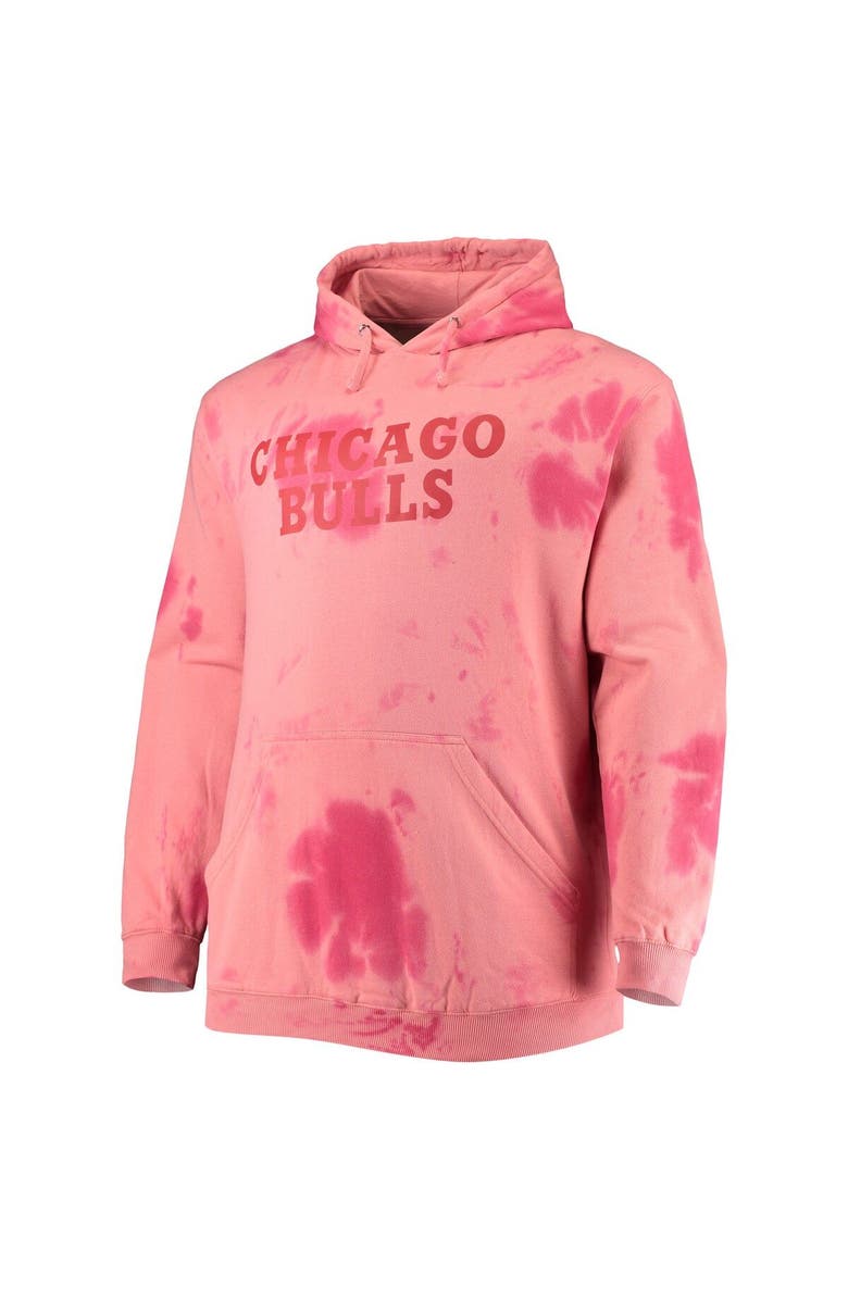FANATICS Men's Fanatics Branded Red Chicago Bulls Big & Tall Wordmark Cloud Dye Pullover Hoodie, Alternate, color, Red