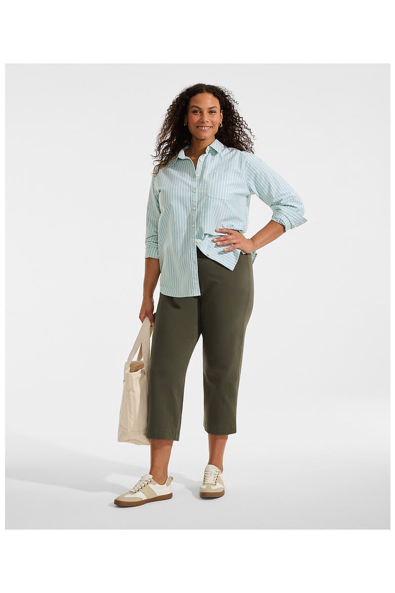 Starfish Mid Rise Pull On Crop Pants, Alternate, color, Forest Moss