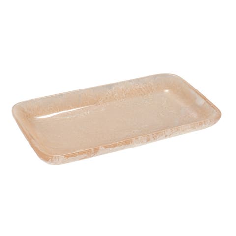 Matte Marbled Resin Tray, Blush Pink