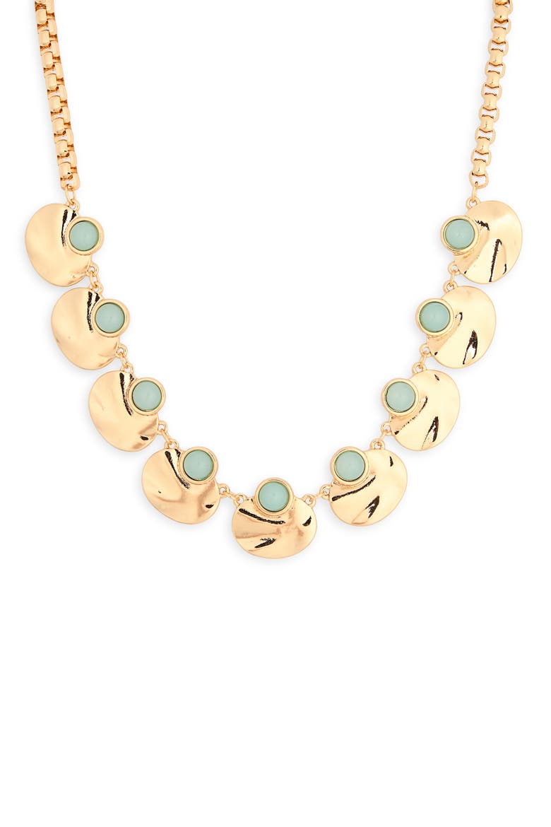 Stone Collar Necklace, Main, color, GREEN MULTI- GOLD