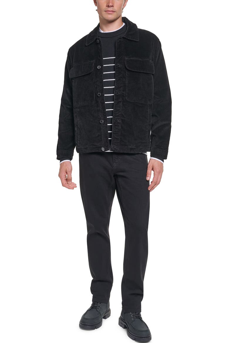 Corduroy Shirt Jacket, Alternate, color, BLACK