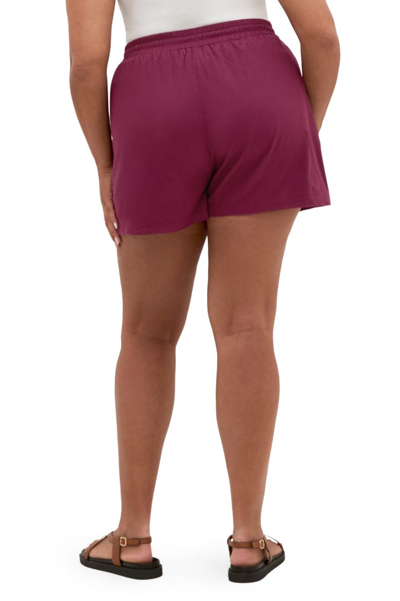 Lola Cotton Drawstring Shorts, Alternate, color, POMEGRANATE
