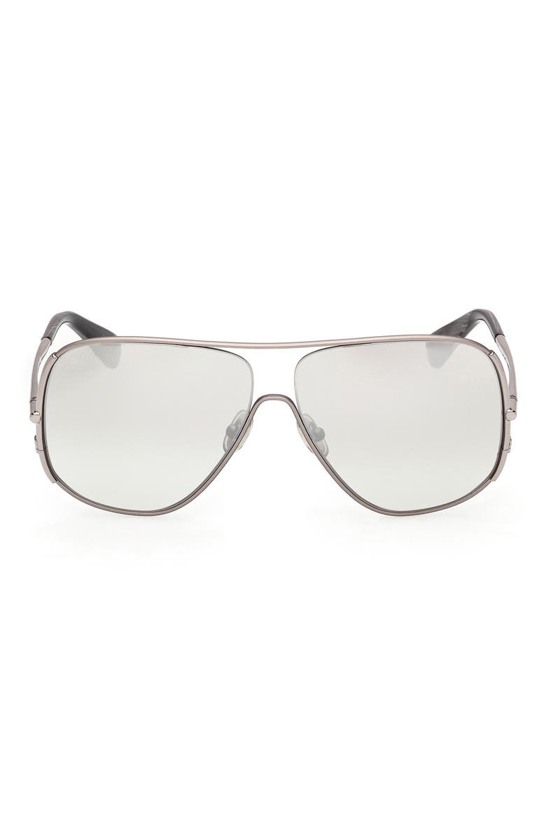 60mm Pilot Sunglasses, Main, color, RUTHENIUM BLACK HORN / SMOKE