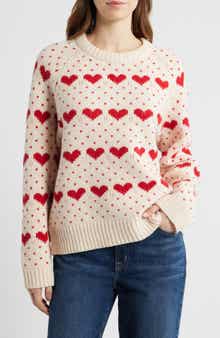 The Intarsia Heart Wool Blend Sweater
