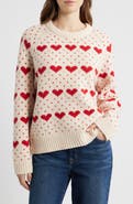 THE GREAT. The Intarsia Heart Wool Blend Sweater